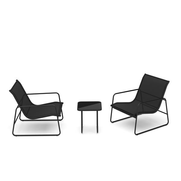 Gartenmöbel Set RUBEN 3-teilig schwarz