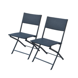 Gartenmöbel LAGO Set Rattan schwarz