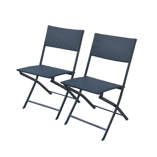 Gartenmöbel LAGO Set Rattan schwarz