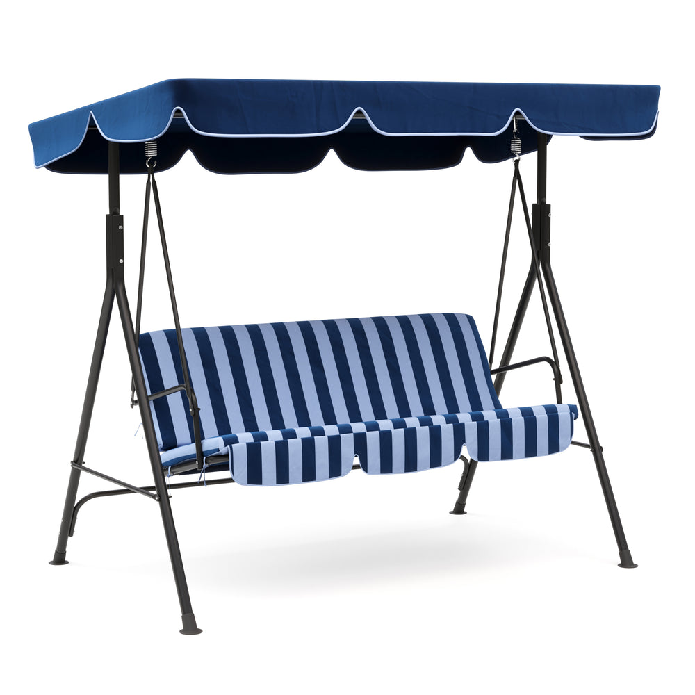 Mobilier de jardin balançoire Hollywood, bleu et blanc