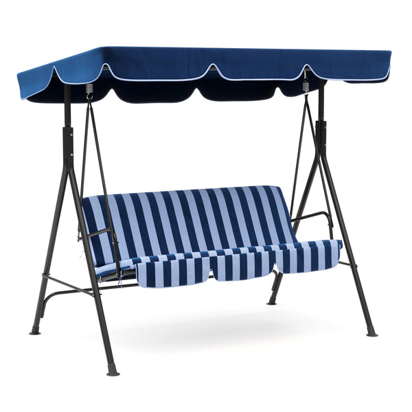 Mobilier de jardin balançoire Hollywood, bleu et blanc