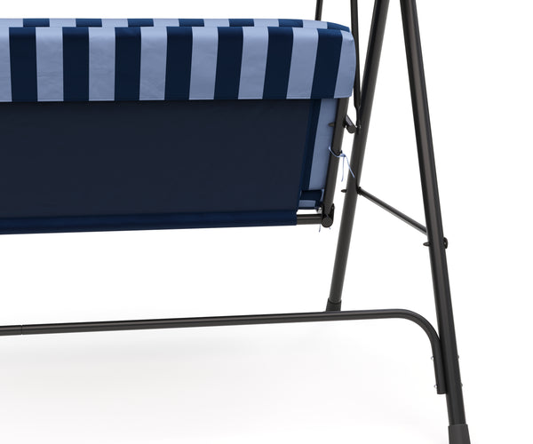 Mobilier de jardin balançoire Hollywood, bleu et blanc