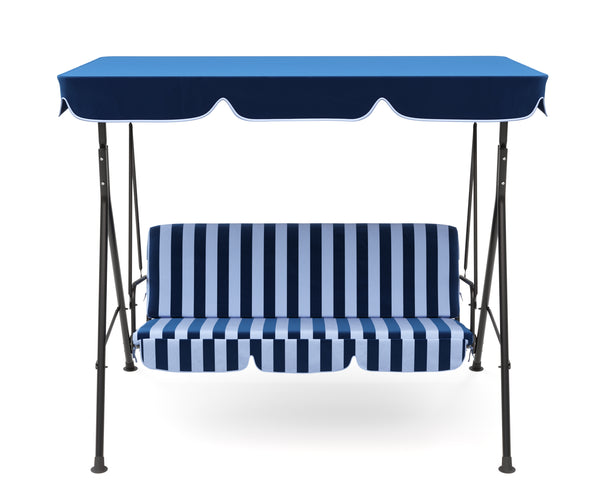 Mobilier de jardin balançoire Hollywood, bleu et blanc