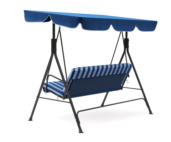 Mobilier de jardin balançoire Hollywood, bleu et blanc