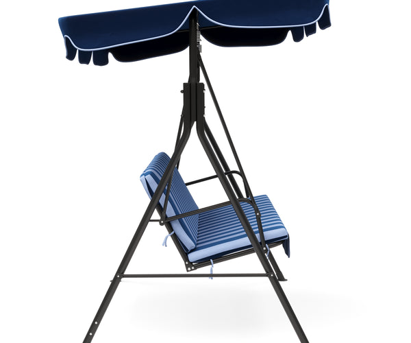 Mobilier de jardin balançoire Hollywood, bleu et blanc