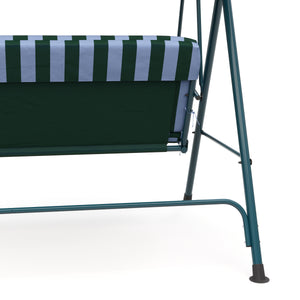 Mobilier de jardin balançoire Hollywood, verte et blanche