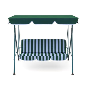 Mobilier de jardin balançoire Hollywood, verte et blanche
