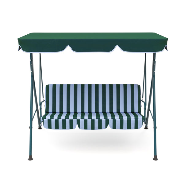 Mobilier de jardin balançoire Hollywood, verte et blanche