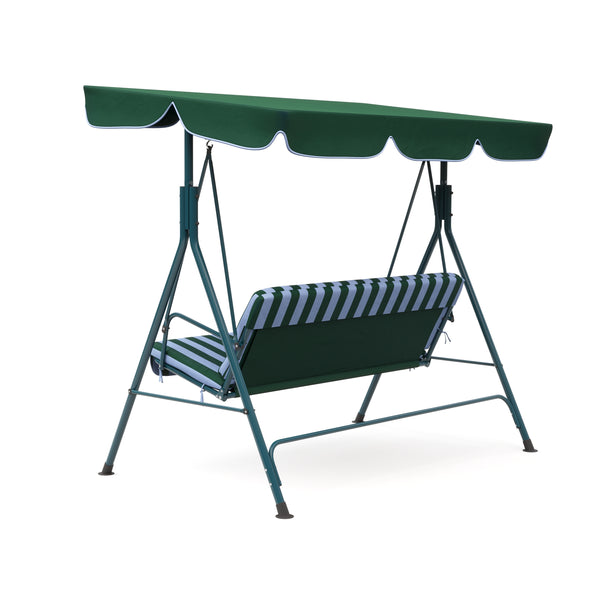 Mobilier de jardin balançoire Hollywood, verte et blanche