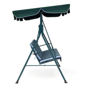 Mobilier de jardin balançoire Hollywood, verte et blanche