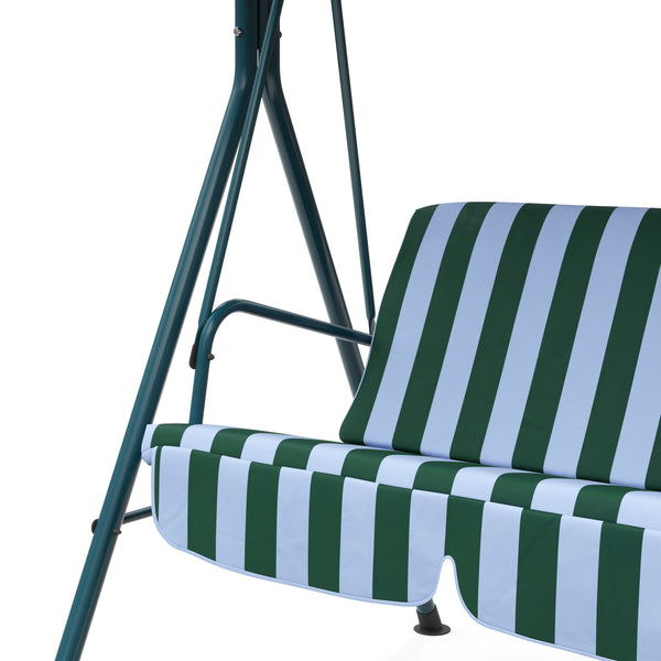 Mobilier de jardin balançoire Hollywood, verte et blanche