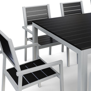 Table 200 cm + 8 chairs, anthracite