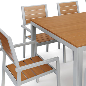Tisch 200 cm + 8 Stühle, braun