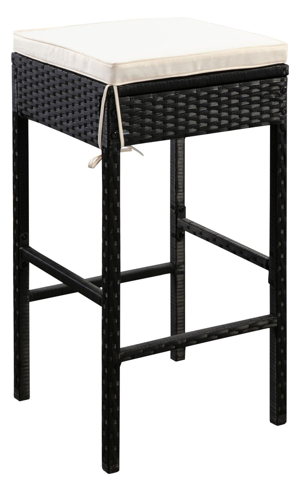 Rattan Bartheke + 6 Barstühle MODENA schwarz
