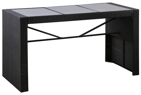 Rattan Bartheke + 6 Barstühle MODENA schwarz