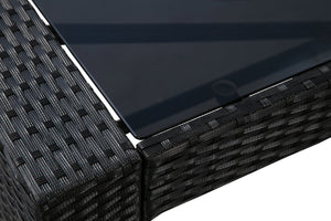 Rattan Bartheke + 6 Barstühle MODENA schwarz
