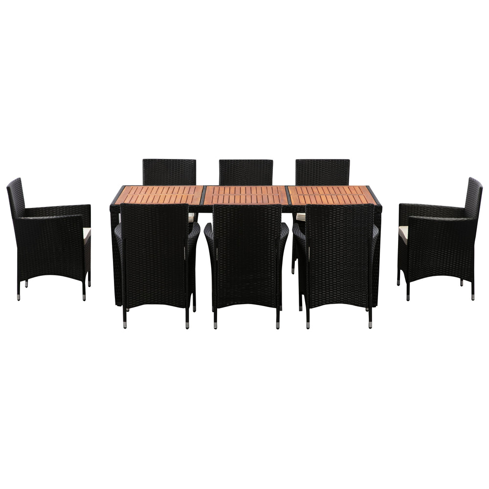 Ensemble de mobilier en rotin PISA : 1 table + 8 chaises
