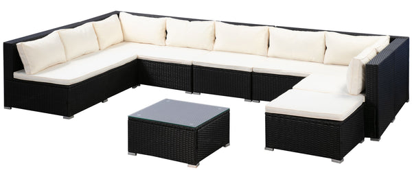 Rattanlounge COLOMBO schwarz