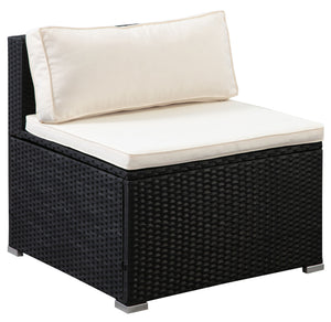 Rattanlounge FARO schwarz