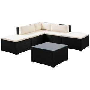 Rattanlounge FARO schwarz