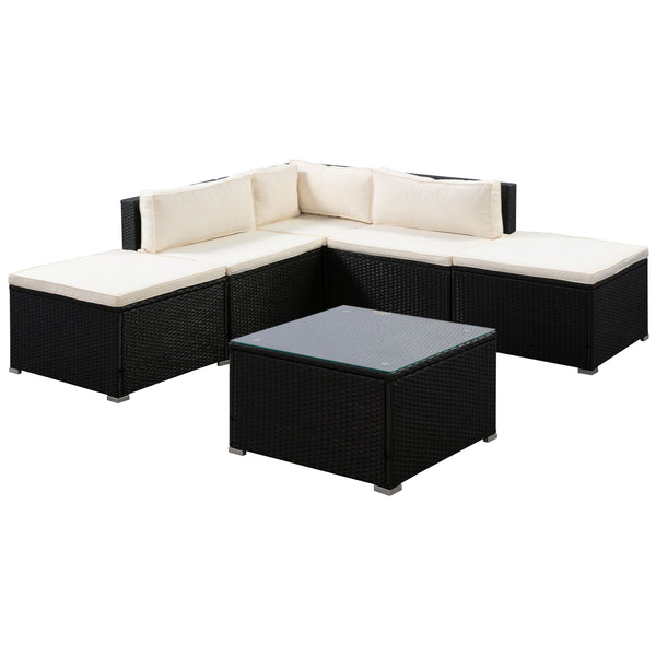 Rattanlounge FARO schwarz