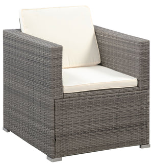 Rattanlounge SANTORINI grau