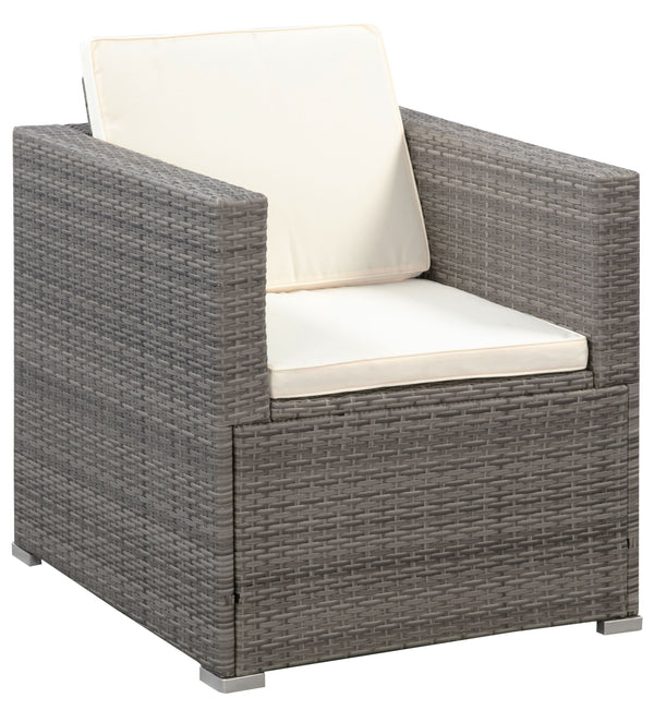 Rattanlounge SANTORINI grau