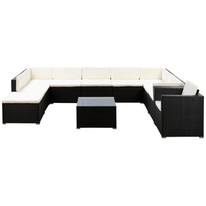 Rattanlounge SANTORINI schwarz