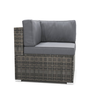 Eckteil Rattanlounge KRETA grau / anthrazit