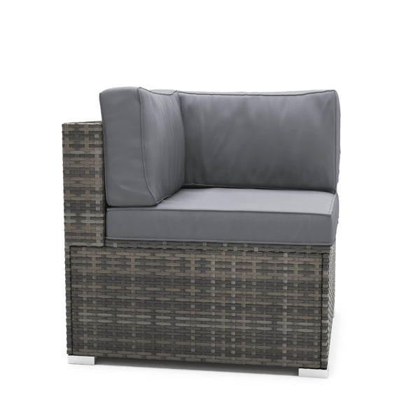 Eckteil Rattanlounge KRETA grau / anthrazit