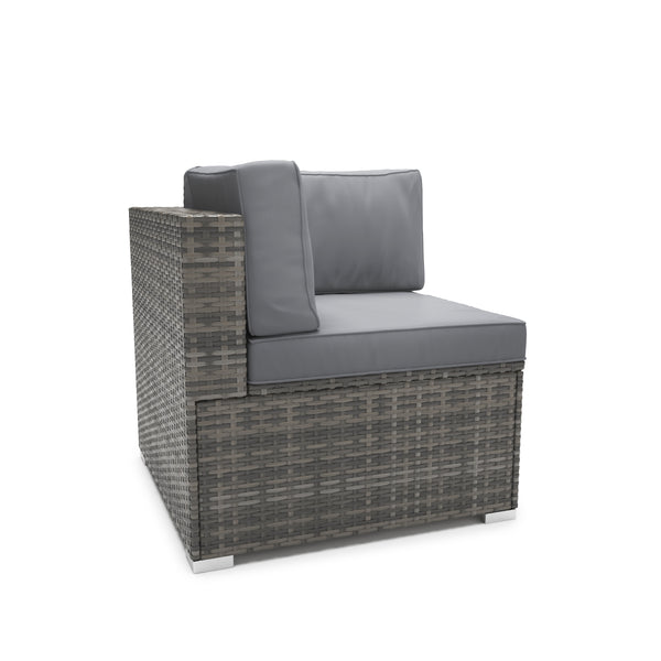 Eckteil Rattanlounge KRETA grau / anthrazit