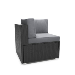 Eckteil Rattanlounge KRETA schwarz / anthrazit