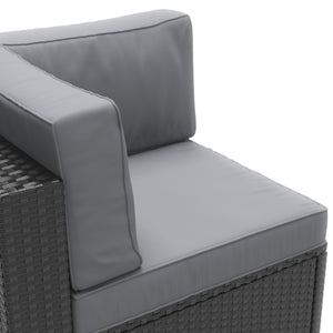 Eckteil Rattanlounge KRETA schwarz / anthrazit