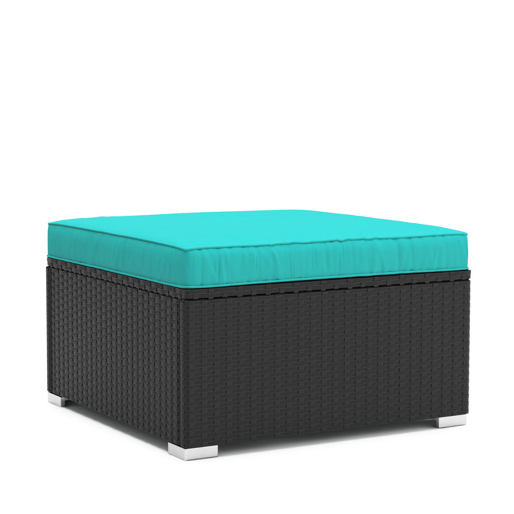 Ottoman KRETA noir/turquoise 