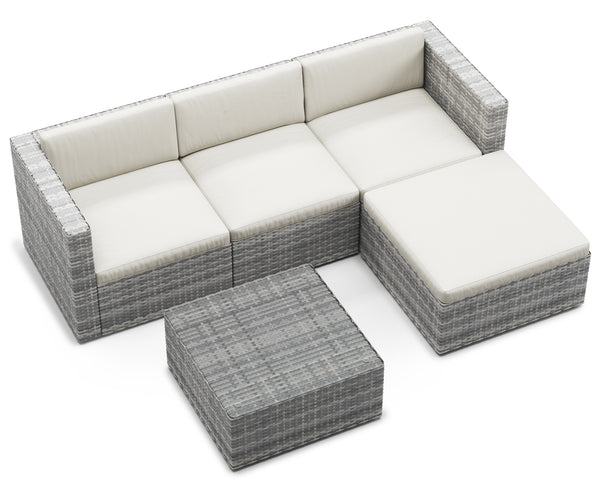 Rattan Lounge MALIBU grau