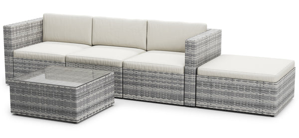 Rattan Lounge MALIBU grau