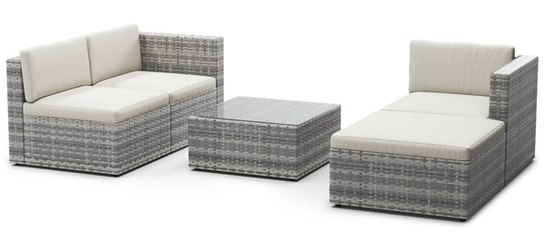 Rattan Lounge MALIBU grau