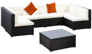 Rattanlounge RAVENNA schwarz