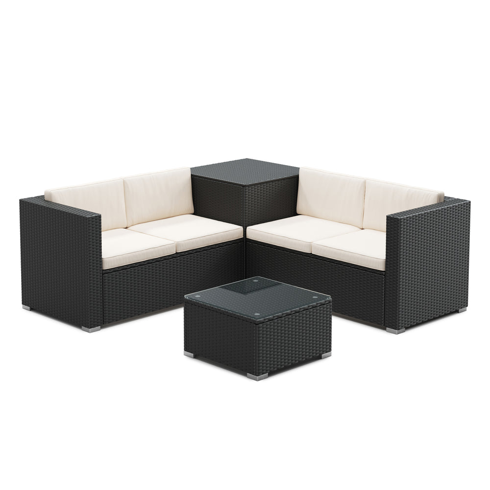 Rattan lounge ""San Marino"", black 