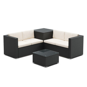 Rattanlounge ""San Marino"", schwarz