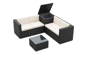 Rattanlounge ""San Marino"", schwarz