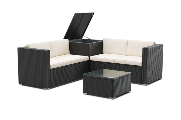 Rattanlounge ""San Marino"", schwarz