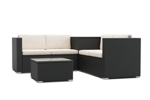 Rattanlounge ""San Marino"", schwarz