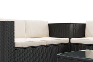 Rattanlounge ""San Marino"", schwarz