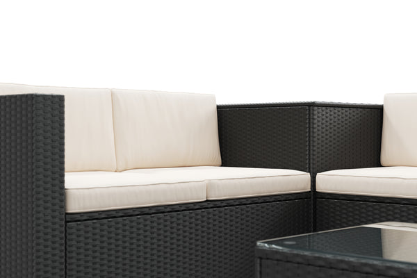 Rattanlounge ""San Marino"", schwarz