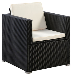 Rattanlounge SANTORINI schwarz