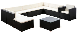 Rattanlounge SANTORINI schwarz