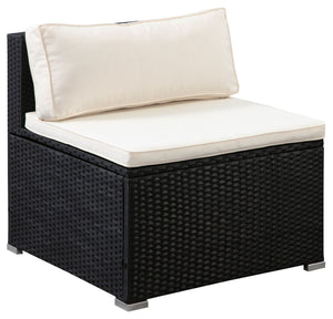 Rattanlounge SANTORINI schwarz