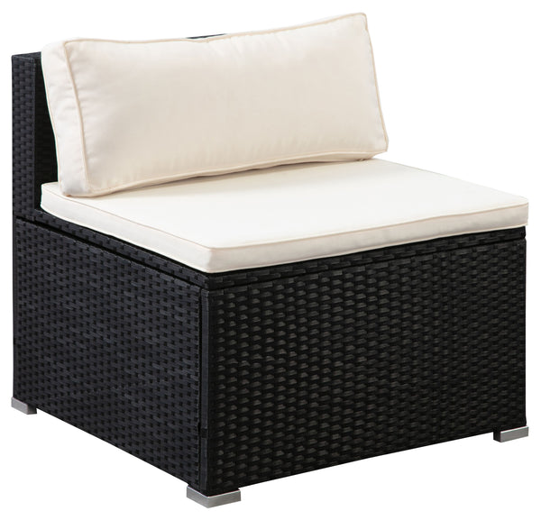Rattanlounge SANTORINI schwarz