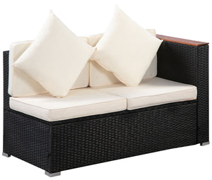 Rattanlounge SENJA schwarz